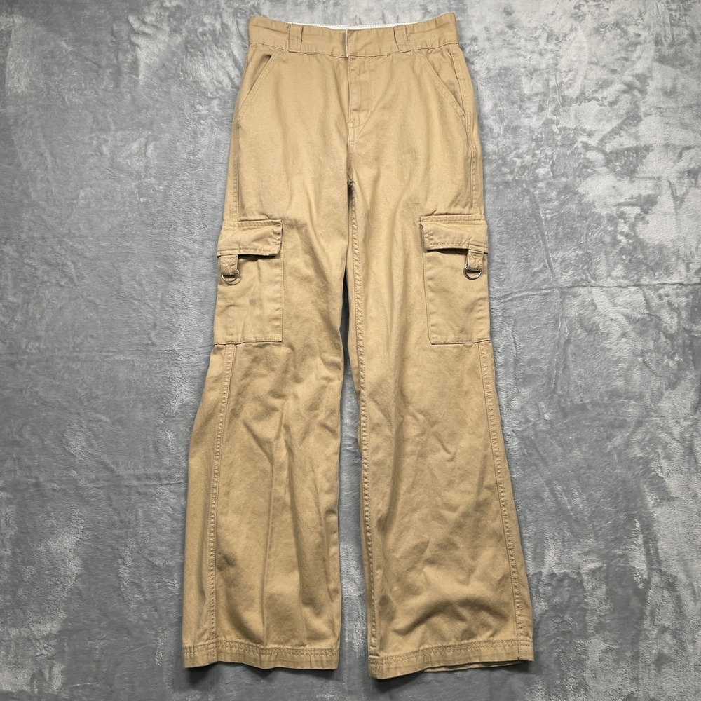 PacSun Cargo Pants Womens 24 Tan Relaxed Straight High Rise Utility Cotton‎